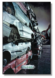 crushed scrap cars