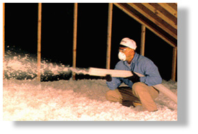 Blown insulation is one way to save energy
