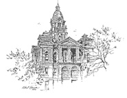 drawing of old Nebraska courthouse