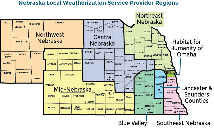 Local Weatherization Service Providers Map